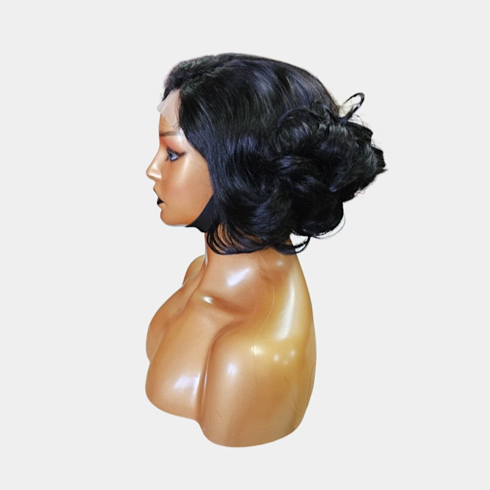 10” Big Curly Black Double Drawn Lace Closure Wig – 100% Human Hair | 4x4 Closure