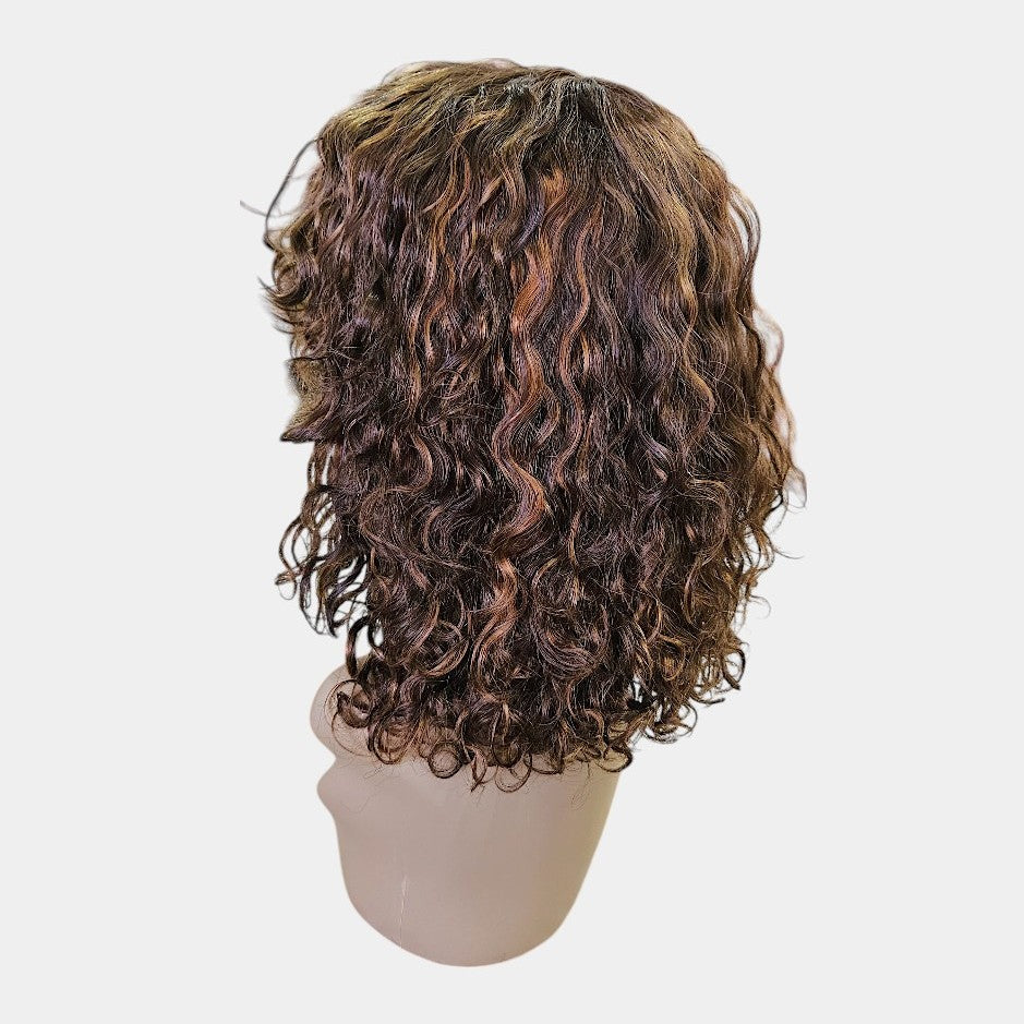 12โ 4/27 Colour Water Wave Full Fringe Wig โ 100% Human Hair