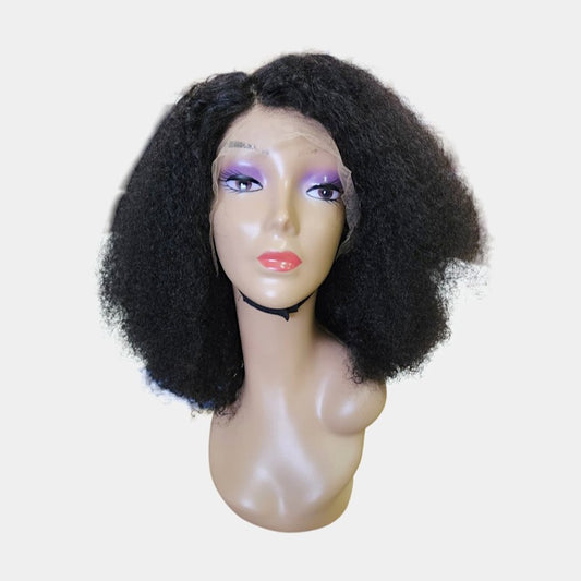 14” New Curly Double Drawn Frontal Lace Wig  – 100% Human Hair | 13x4 Frontal