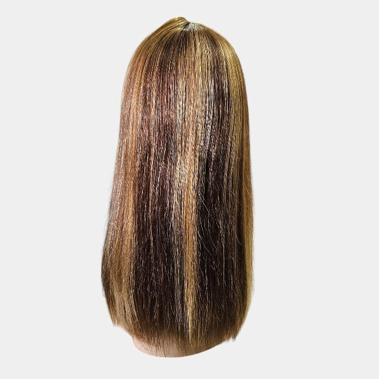 16” 4/27 Straight Full Fringe Wig – 100% Human Hair