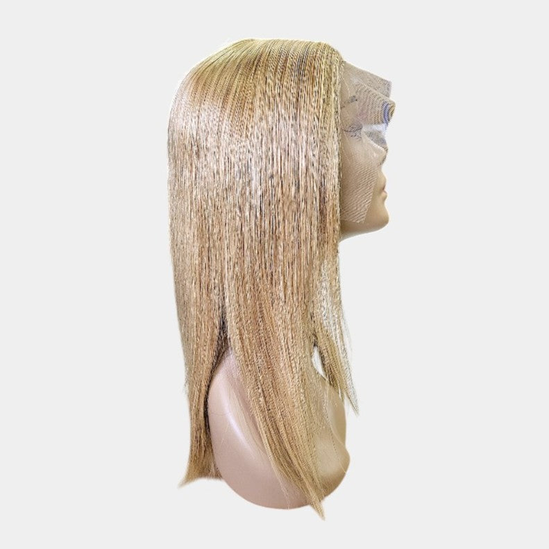 18" Blonde Straight Frontal Lace Wig – 100% Human Hair | 13x4 Frontal