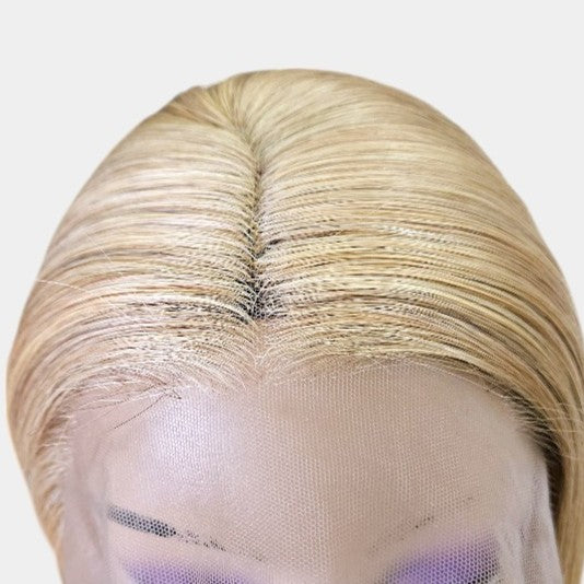 18" Blonde Straight Frontal Lace Wig – 100% Human Hair | 13x4 Frontal