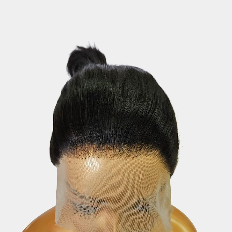 20” Straight 360 Frontal Lace Wig – 100% Human Hair | Ponytail & Updo