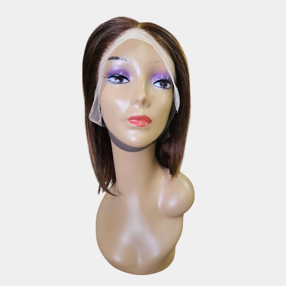 8” 4/27 Straight Frontal Lace Wig – 100% Human Hair | 13x4 Frontal