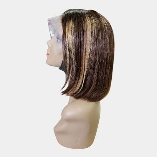 8” 4/27 Straight Frontal Lace Wig – 100% Human Hair | 13x4 Frontal