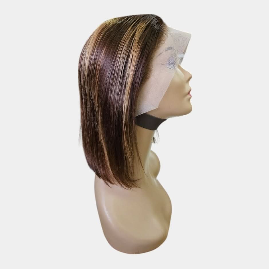 8” 4/27 Straight Frontal Lace Wig – 100% Human Hair | 13x4 Frontal