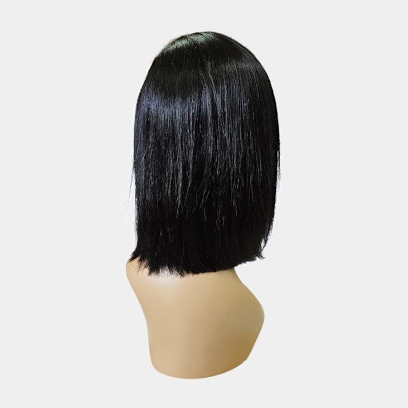 8โ Straight Black Full Frontal Lace Wig โ 100% Human Hair | 13x4 Frontal