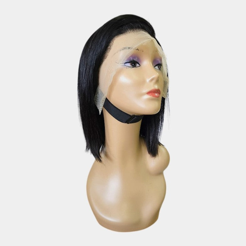 8โ Straight Black Full Frontal Lace Wig โ 100% Human Hair | 13x4 Frontal