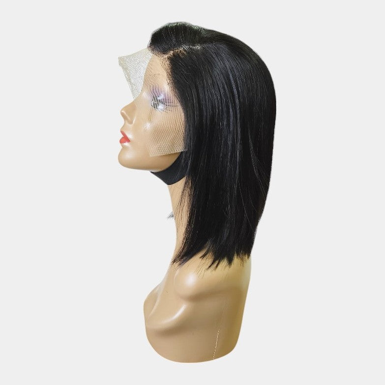 8โ Straight Black Full Frontal Lace Wig โ 100% Human Hair | 13x4 Frontal