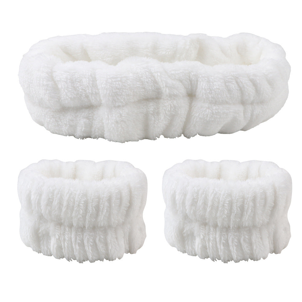 Luxury Grey Fleece Pamper Set - Gown, Slippers, Skincare Head & Wristband Set