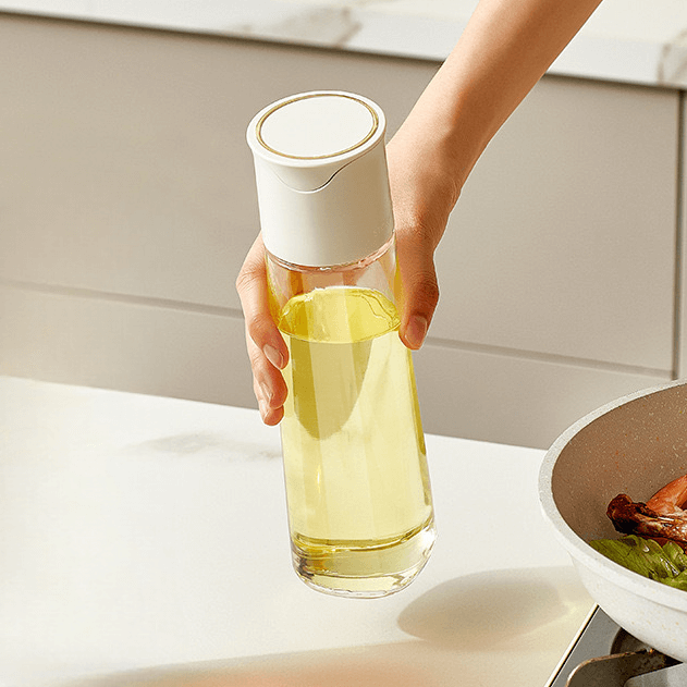 Auto Flip-open Anti-drip Oil Bottle - White
