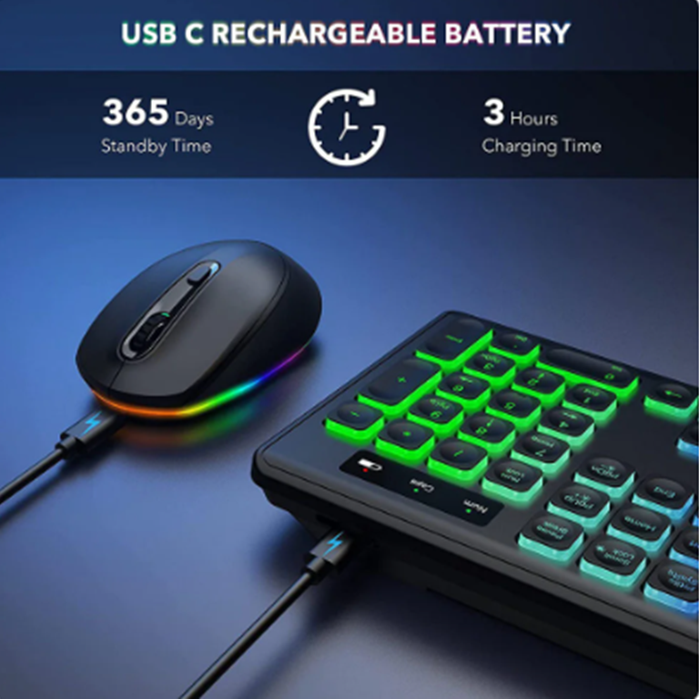 Backlit Wireless Keyboard & Mouse Set