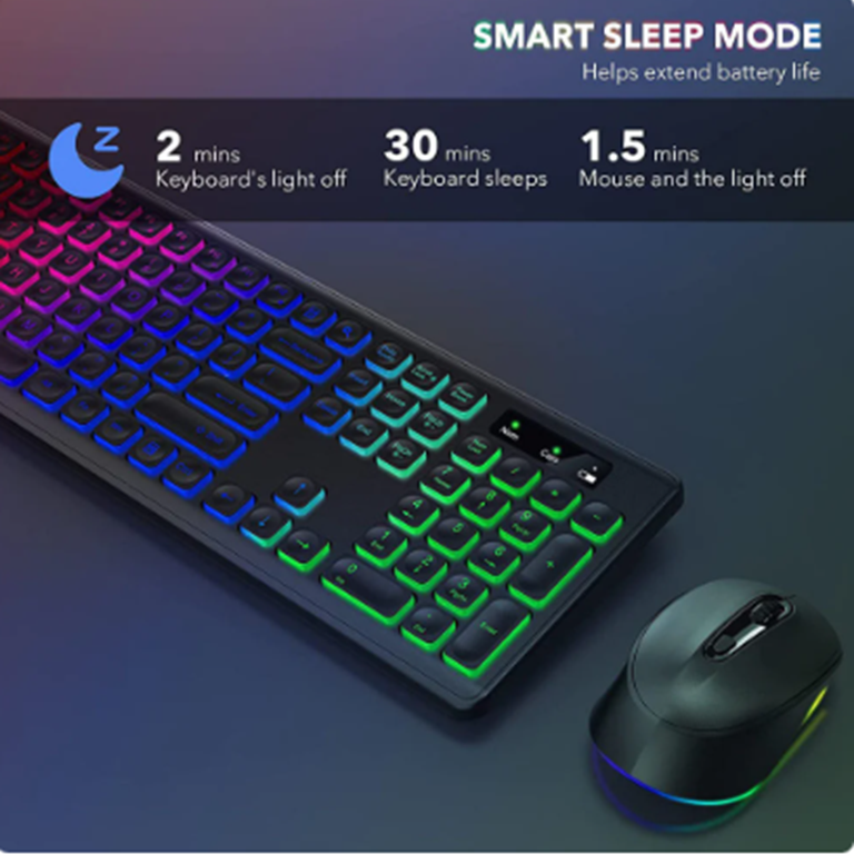 Backlit Wireless Keyboard & Mouse Set