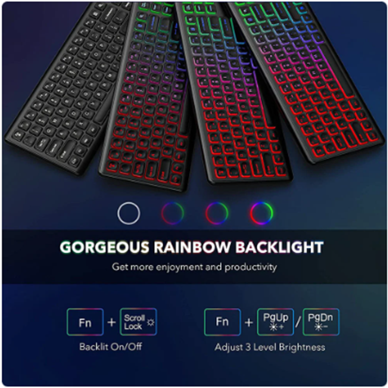Backlit Wireless Keyboard & Mouse Set