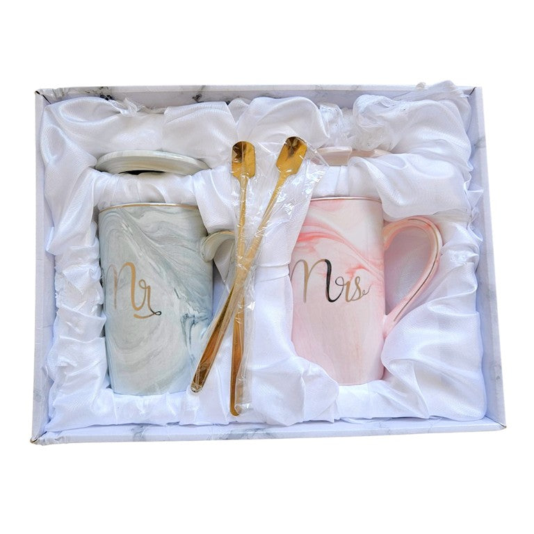 Couple Marble Mugs Gift Set (Unboxed Deal)