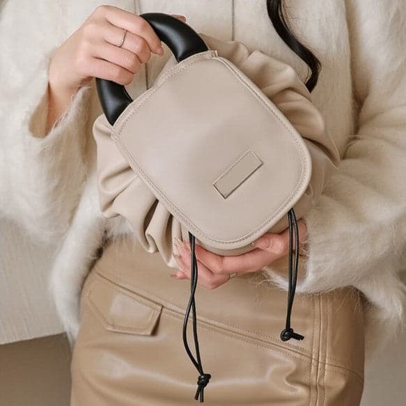 Beige Drawstring Makeup Bag