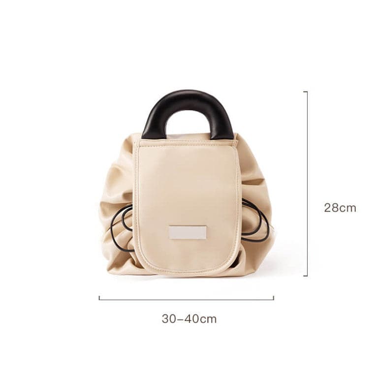 Beige Drawstring Makeup Bag