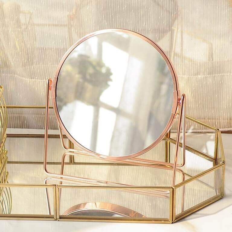 Dual-side Mirror with Mirror-base Tray Set