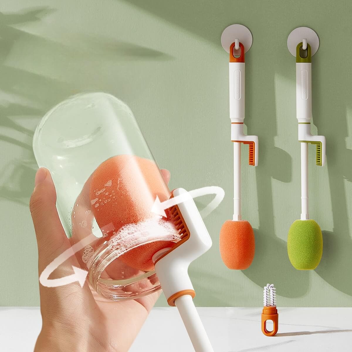 Extra-long 3-in-1 Orange Bottle & Straw Cleaner