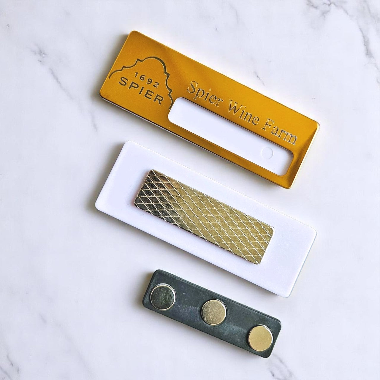 Customized Stainless Steel Magnetic Name Badge – Laser Engraved