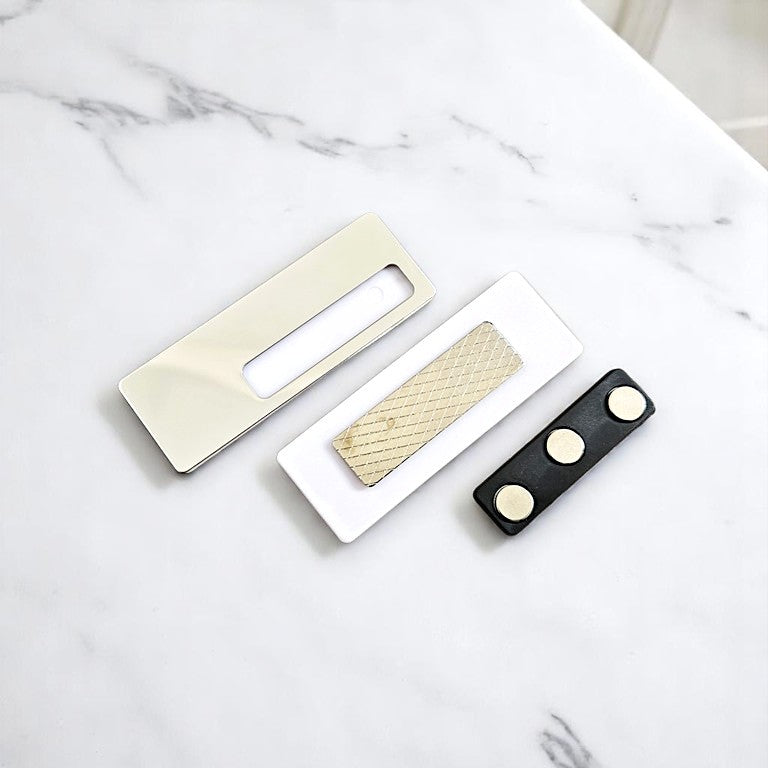Customized Stainless Steel Magnetic Name Badge – Laser Engraved