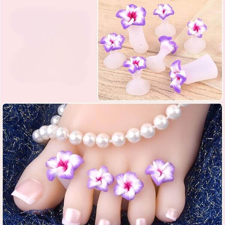Individual Silicone Flower Pedicure Toe Separators (8 pcs)