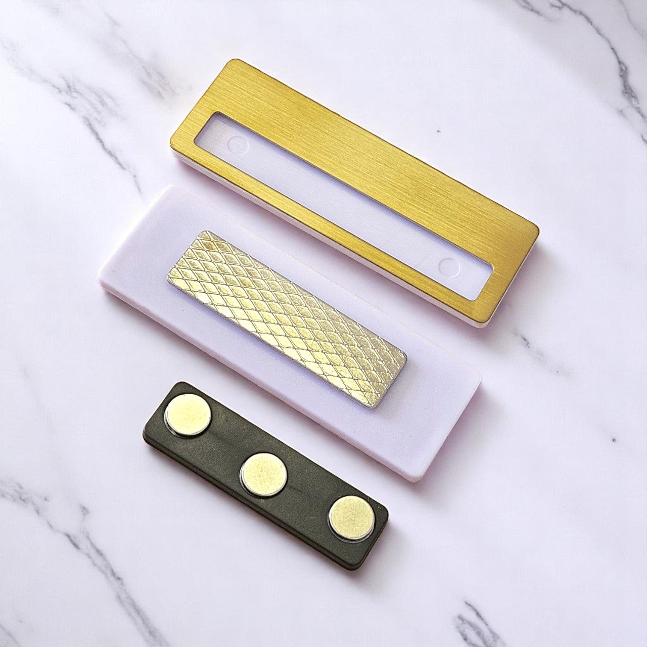 Customized Stainless Steel Magnetic Name Badge – Laser Engraved