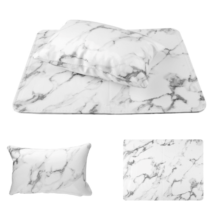 Marble Manicure Pillow and Foldable Mat Set