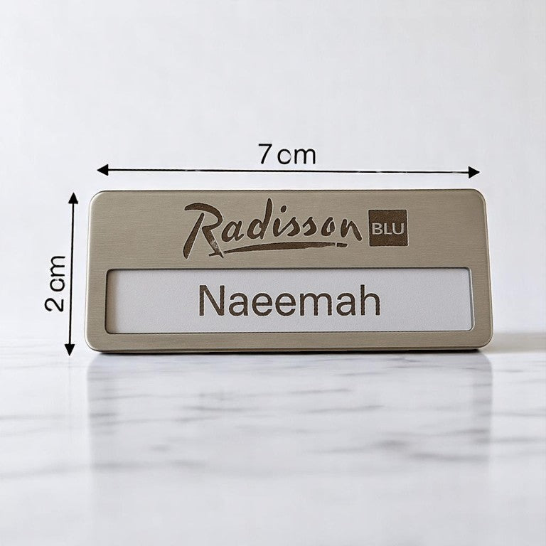 Customized Stainless Steel Magnetic Name Badge – Laser Engraved
