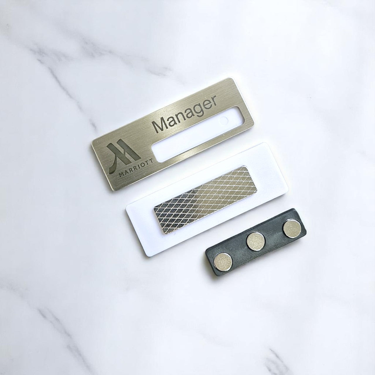 Customized Stainless Steel Magnetic Name Badge – Laser Engraved