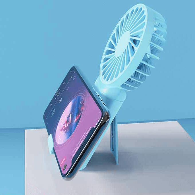 Mini Electric Handheld Fan with Phone Stand