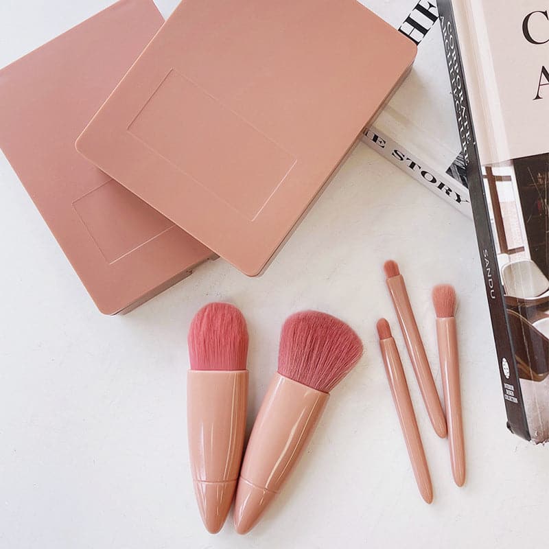 Mini Travel Makeup Brush Set in Box (5 Brushes)