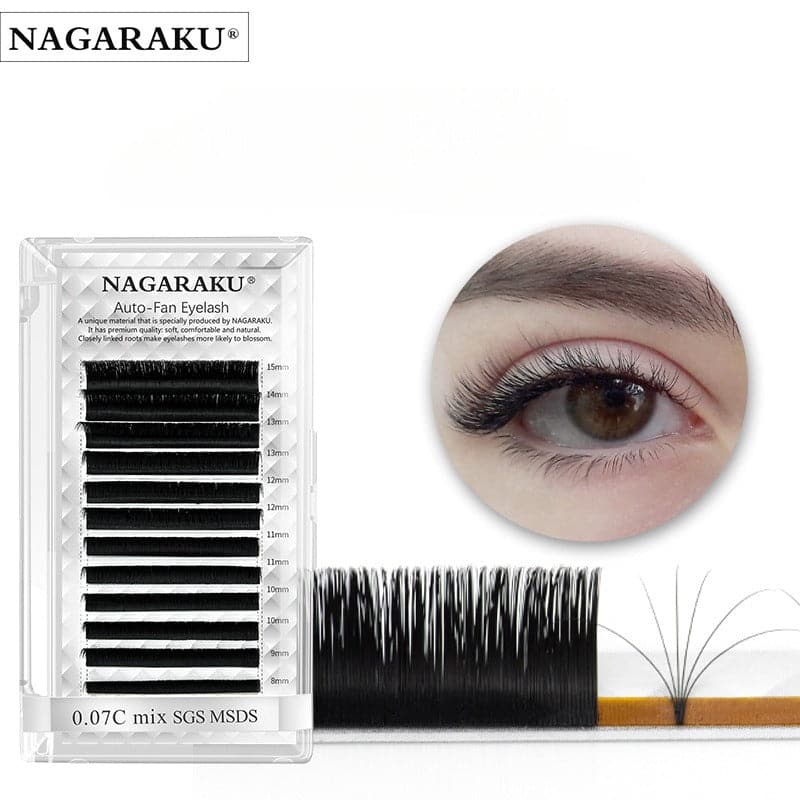 NAGARAKU Easy-fan Blooming Lash Tray Mixed Lengths / C / 8-15mm