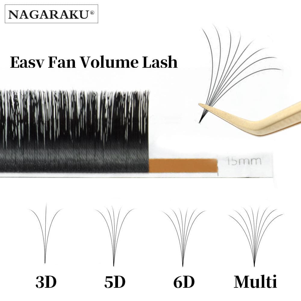 NAGARAKU Easy-fan Blooming Lash Tray Mixed Lengths / C / 8-15mm