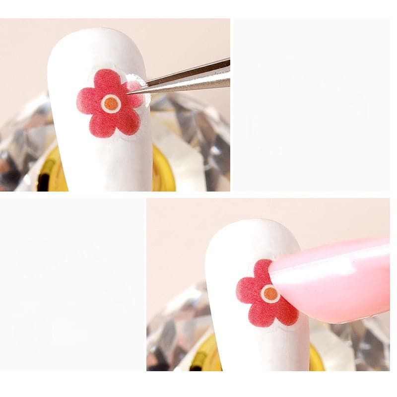 Pink Dual-head Nail Art Tweezer with Silicone Tip