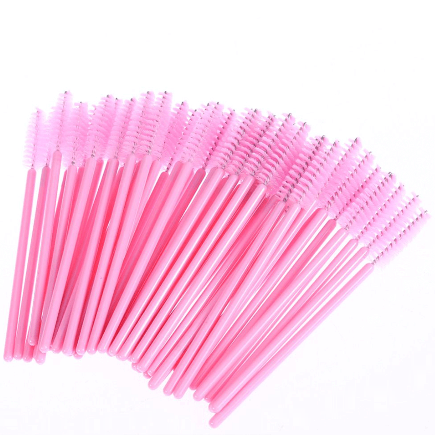 Pink Mascara Wand Spoolie Brushes (50 pcs)