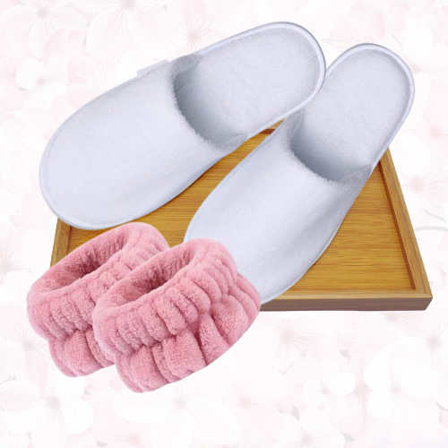 Luxury Slippers + Wrist Bands