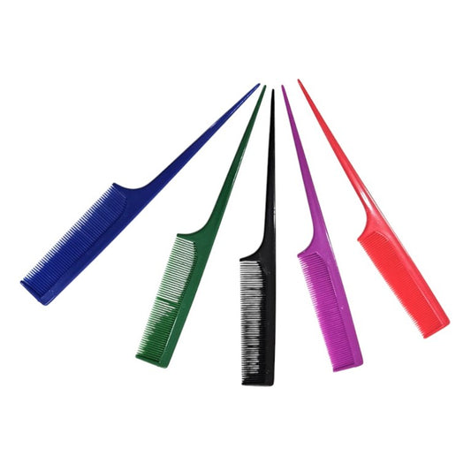 Slim Plastic Hair Comb with Hair Sectioner (Various Colours)