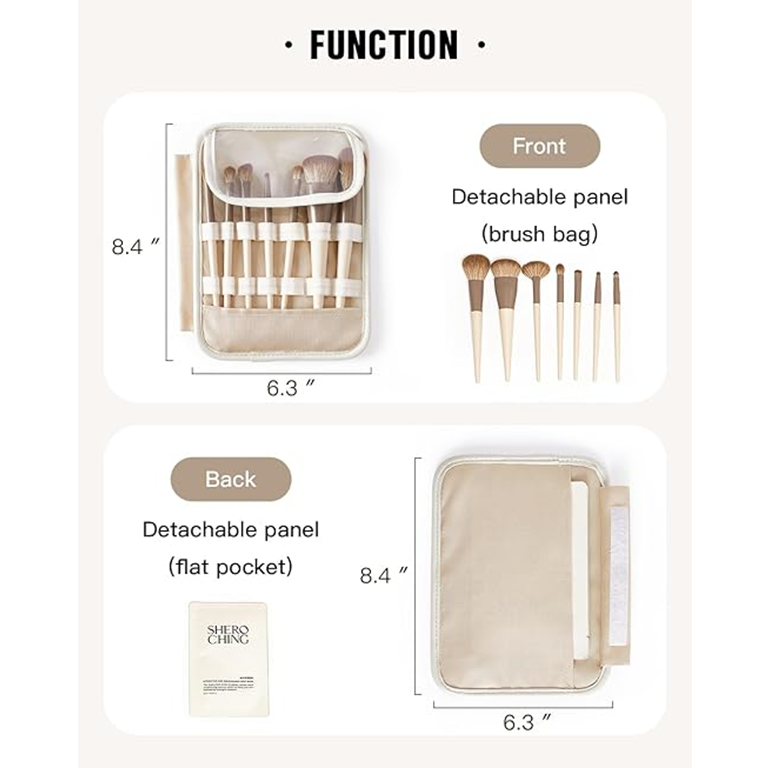 Soft Shell Makeup Bag with Brush Pouch