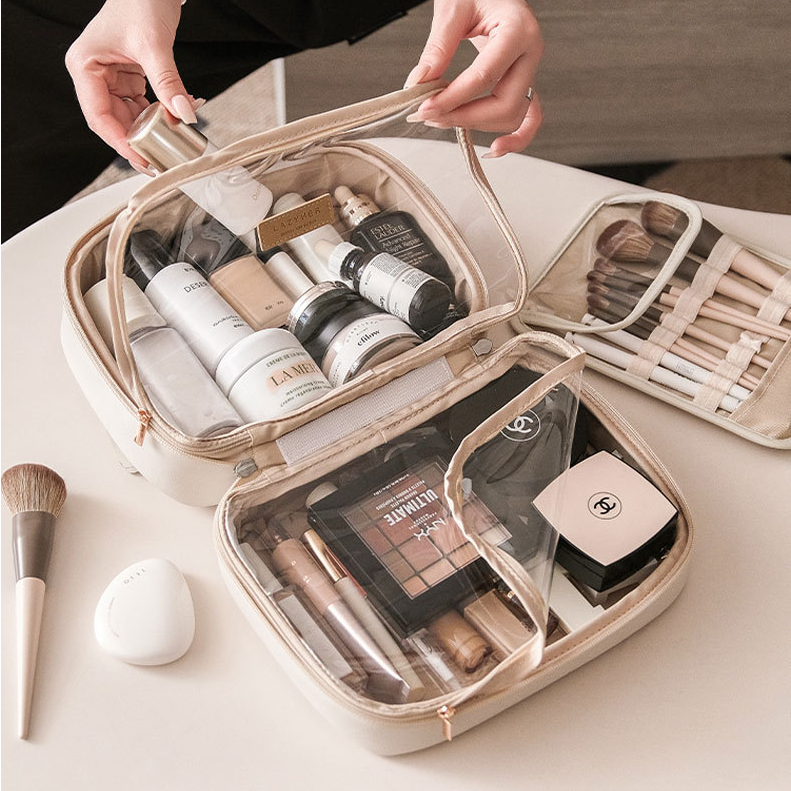 Soft Shell Makeup Bag with Brush Pouch