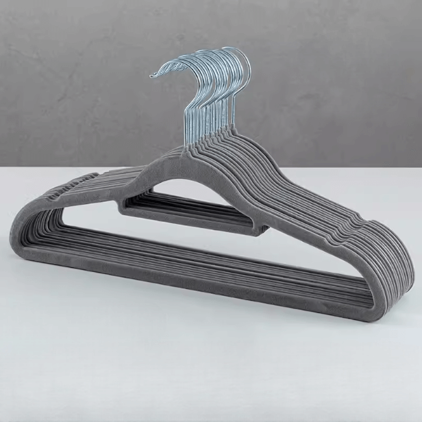 Ultra-slim Non-slip Grey Velvet Hangers (10pcs)