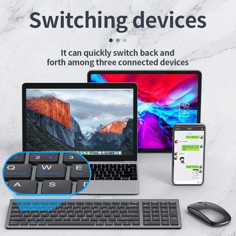 Wireless Bluetooth Keyboard & Mouse Set