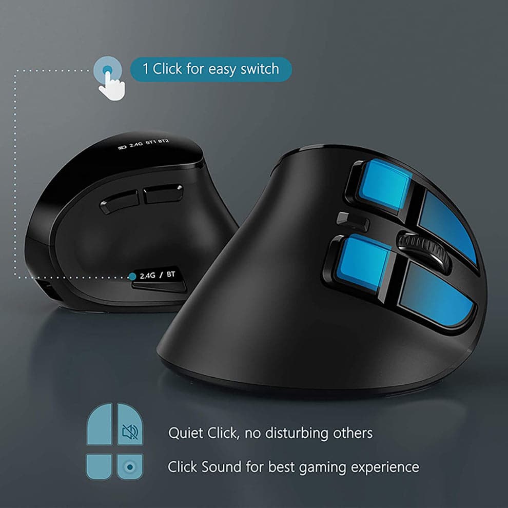 Wireless Multi-device Ergonomic Vertical Mouse