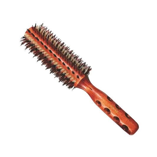 Wooden Thermal Round Blow Dry Hair Brush with Boar Bristles