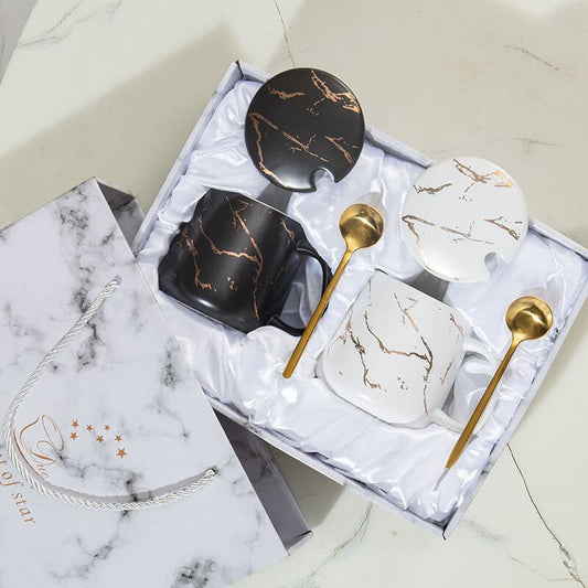 Couple Marble Mugs Gift Set