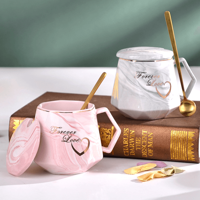 Couple Marble Mugs Gift Set
