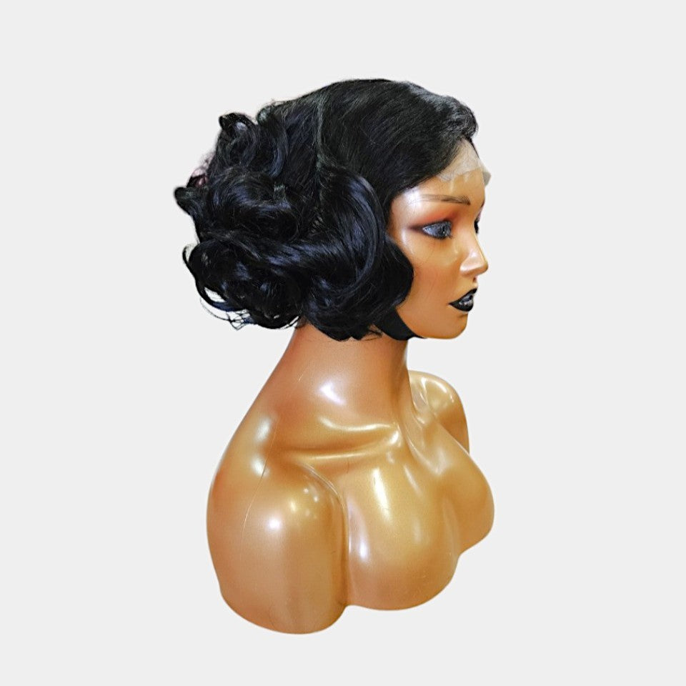 10” Big Curly Black Double Drawn Lace Closure Wig – 100% Human Hair | 4x4 Closure