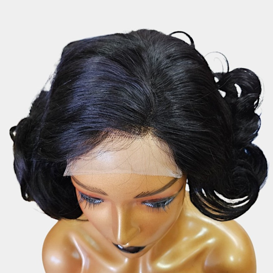 10” Big Curly Black Double Drawn Lace Closure Wig – 100% Human Hair | 4x4 Closure