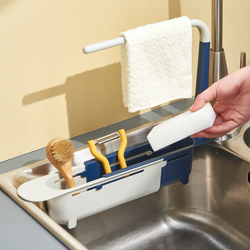 Adjustable Blue Sink Rack