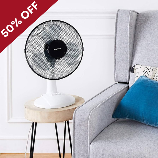 Amazon Basics 3-Speed White Table Fan 40W (Unboxed Deal)